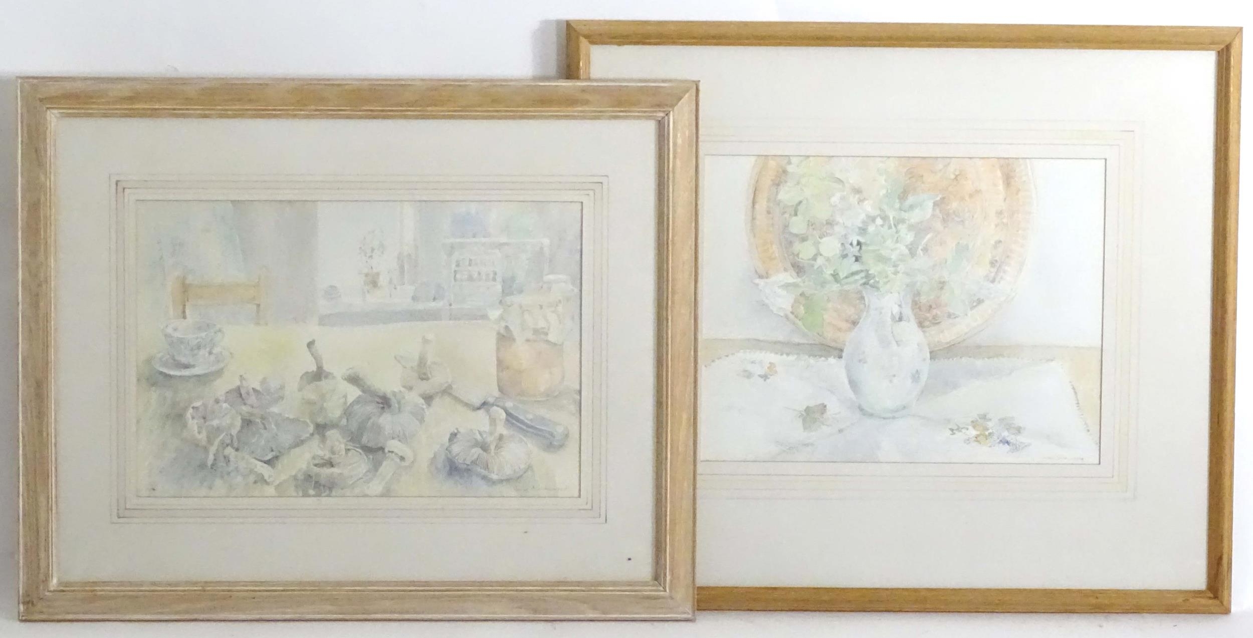 Julia A. Greenwood, 20th century, Watercolours, Two still life studies, one depicting a base of - Image 3 of 7