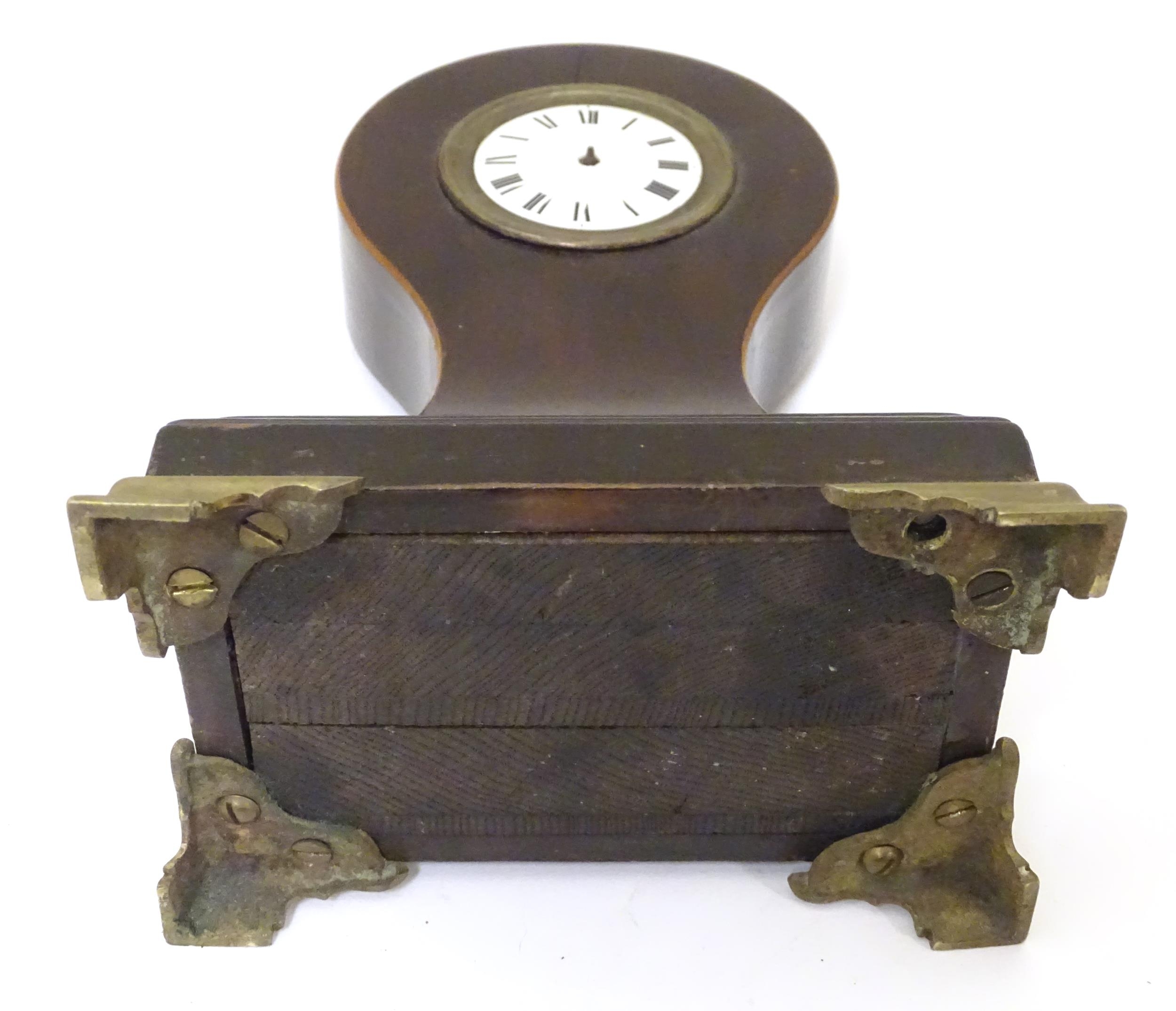 A Victorian pocket watch stand formed as a balloon shaped mantel clock. The whole standing 8 1/2" - Image 2 of 9