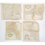 Maps: Four hand coloured engraved maps after Robert Morden, comprising the counties Buckinghamshire,