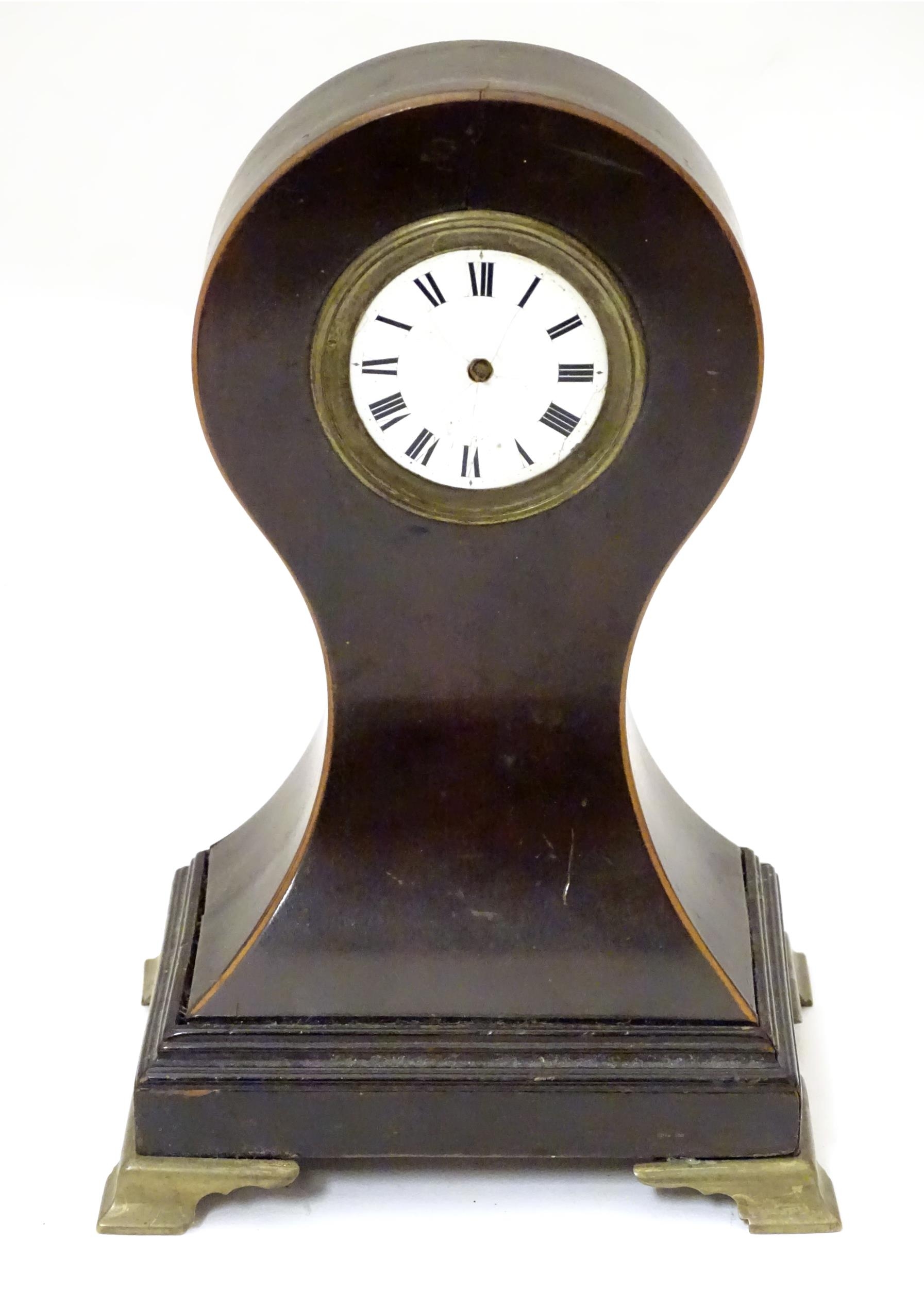 A Victorian pocket watch stand formed as a balloon shaped mantel clock. The whole standing 8 1/2" - Image 4 of 9