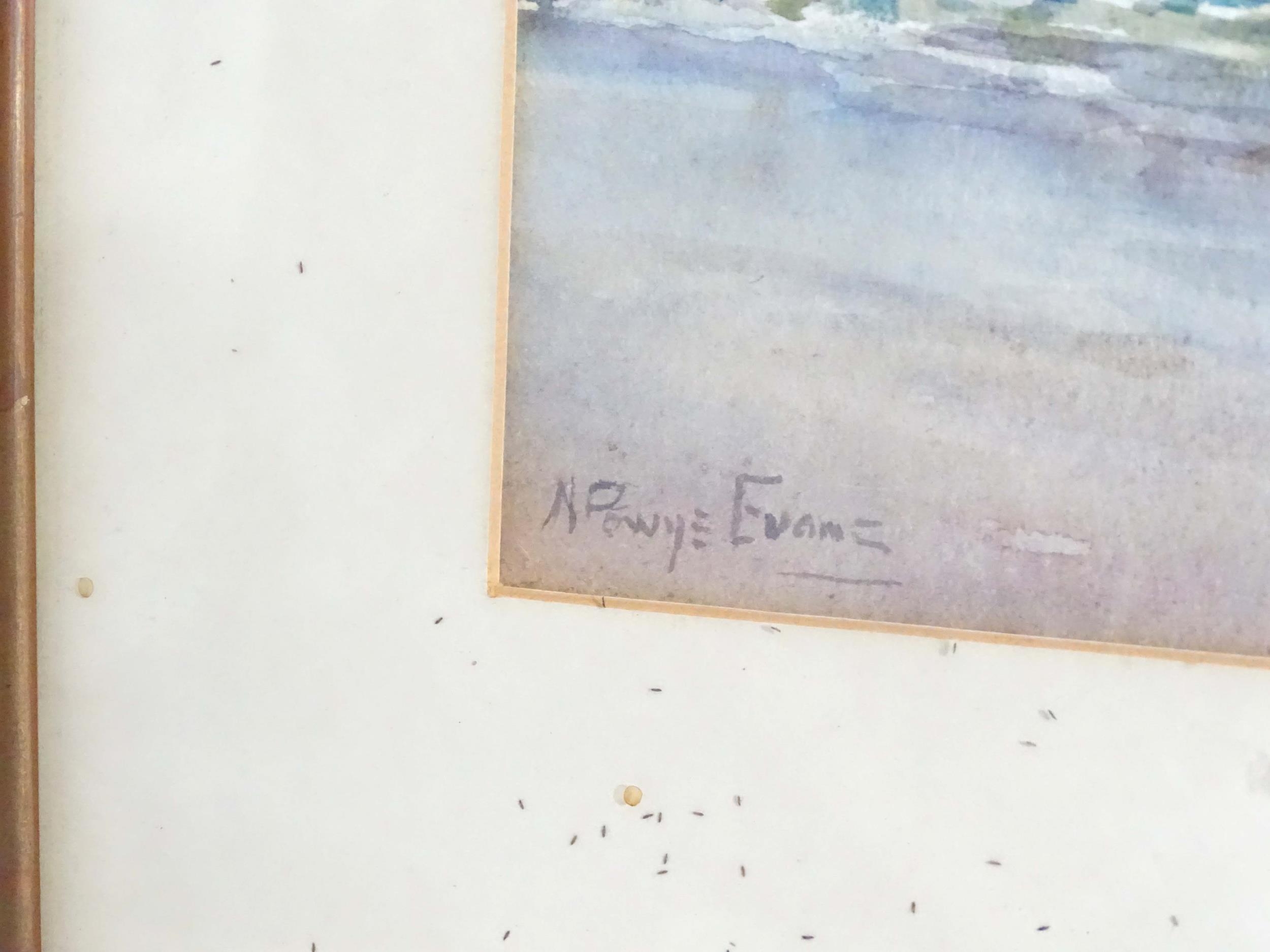 N. Powys Evans, Early 20th century, Watercolour, Breaking Waves. Signed lower left. Approx. 5 3/4" x - Image 4 of 4