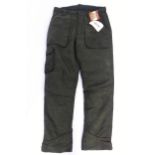 Sporting / Country pursuits: A pair of Laksen moleskin hunting trousers in olive green, new with