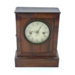 An American 20thC walnut cased mantel / shelf Union style 8-day clock by Chauncey Jerome New