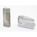 A mid 20thC Dunhill Rollagas lighter with chequered finish, together with a mid 20thC Ronson