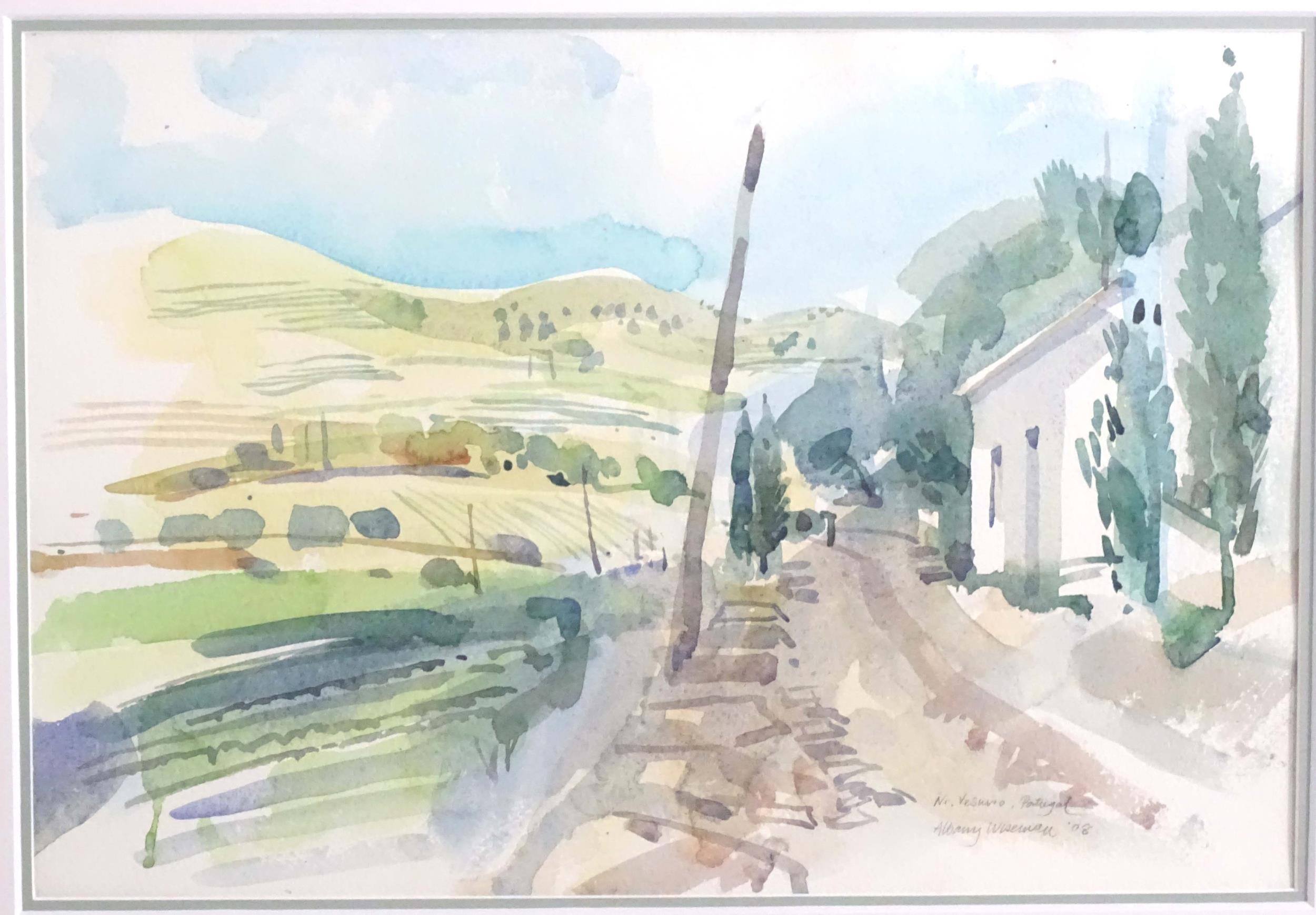 Albany Wiseman (1930-2021), Watercolour, Near Vesuvio, Portugal, A Portuguese landscape. Signed, - Image 3 of 4