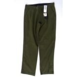 Sporting / Country pursuits: A pair of Laksen moleskin trousers in olive green, new with tags, waist