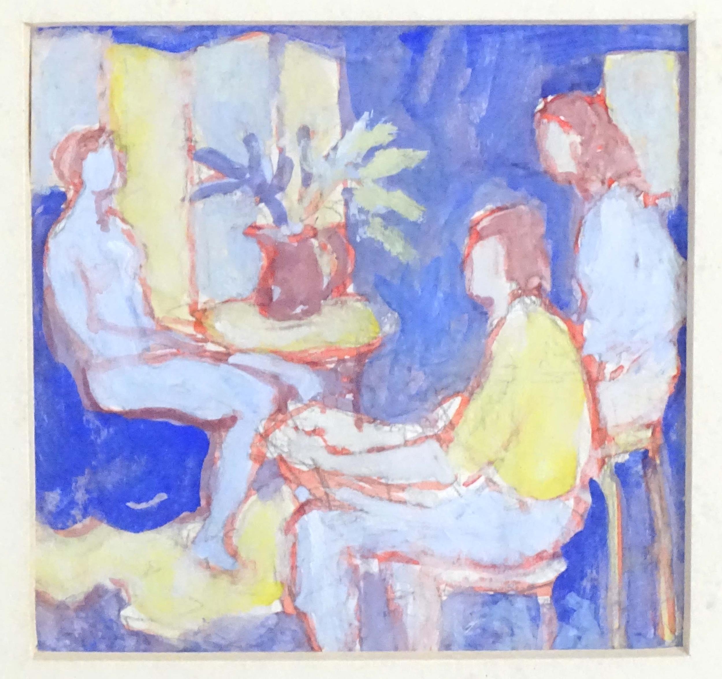 Fyffe William George Christie (1918-1979), Scottish School, Gouache on paper, Two interior scenes, - Image 4 of 4