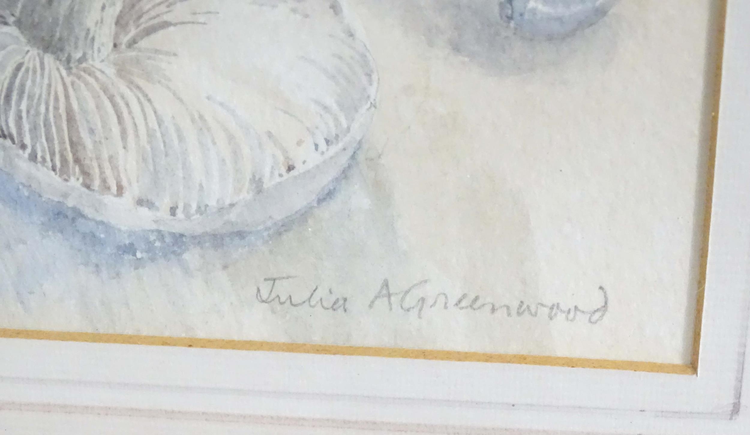 Julia A. Greenwood, 20th century, Watercolours, Two still life studies, one depicting a base of - Image 7 of 7