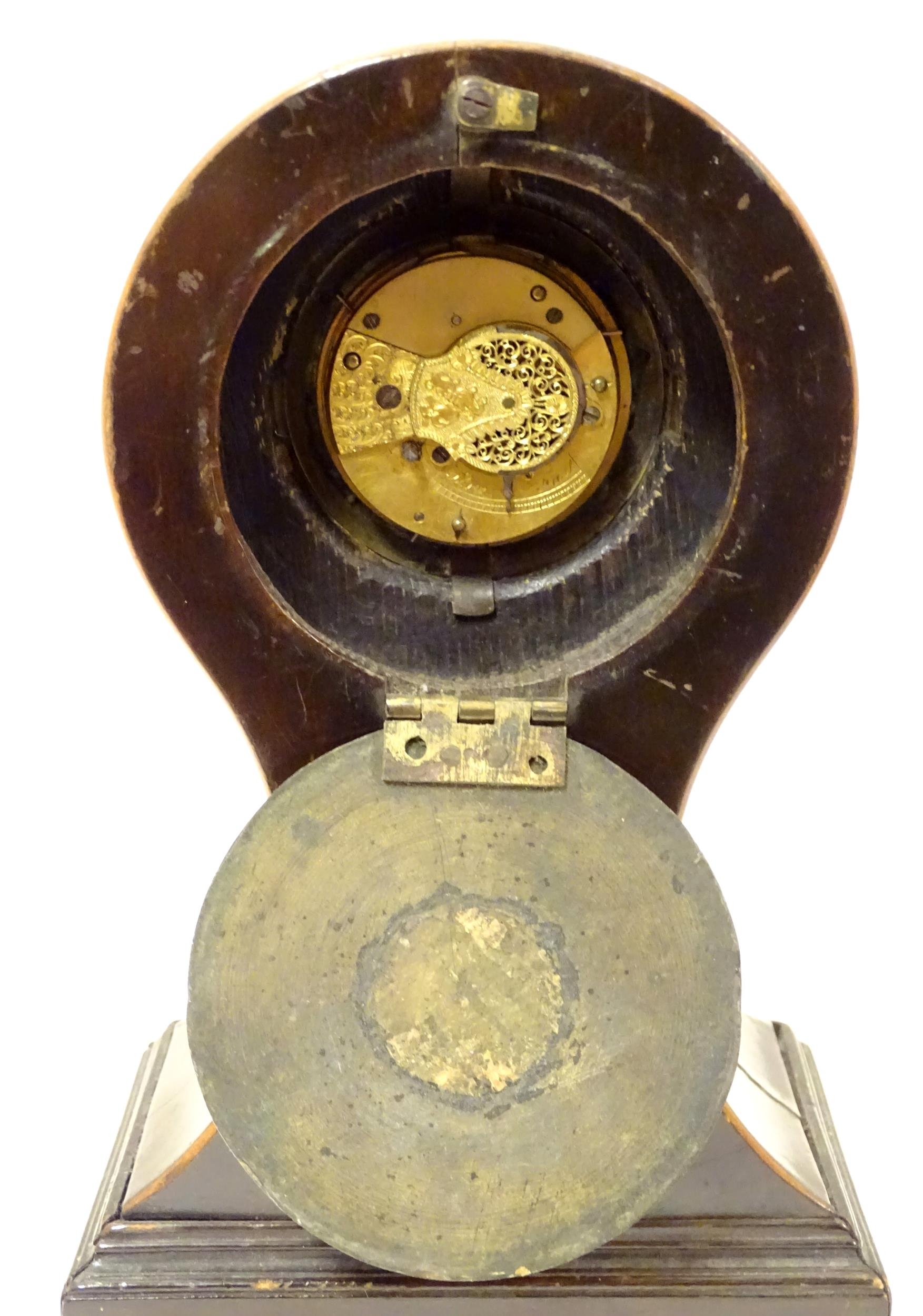 A Victorian pocket watch stand formed as a balloon shaped mantel clock. The whole standing 8 1/2" - Image 8 of 9