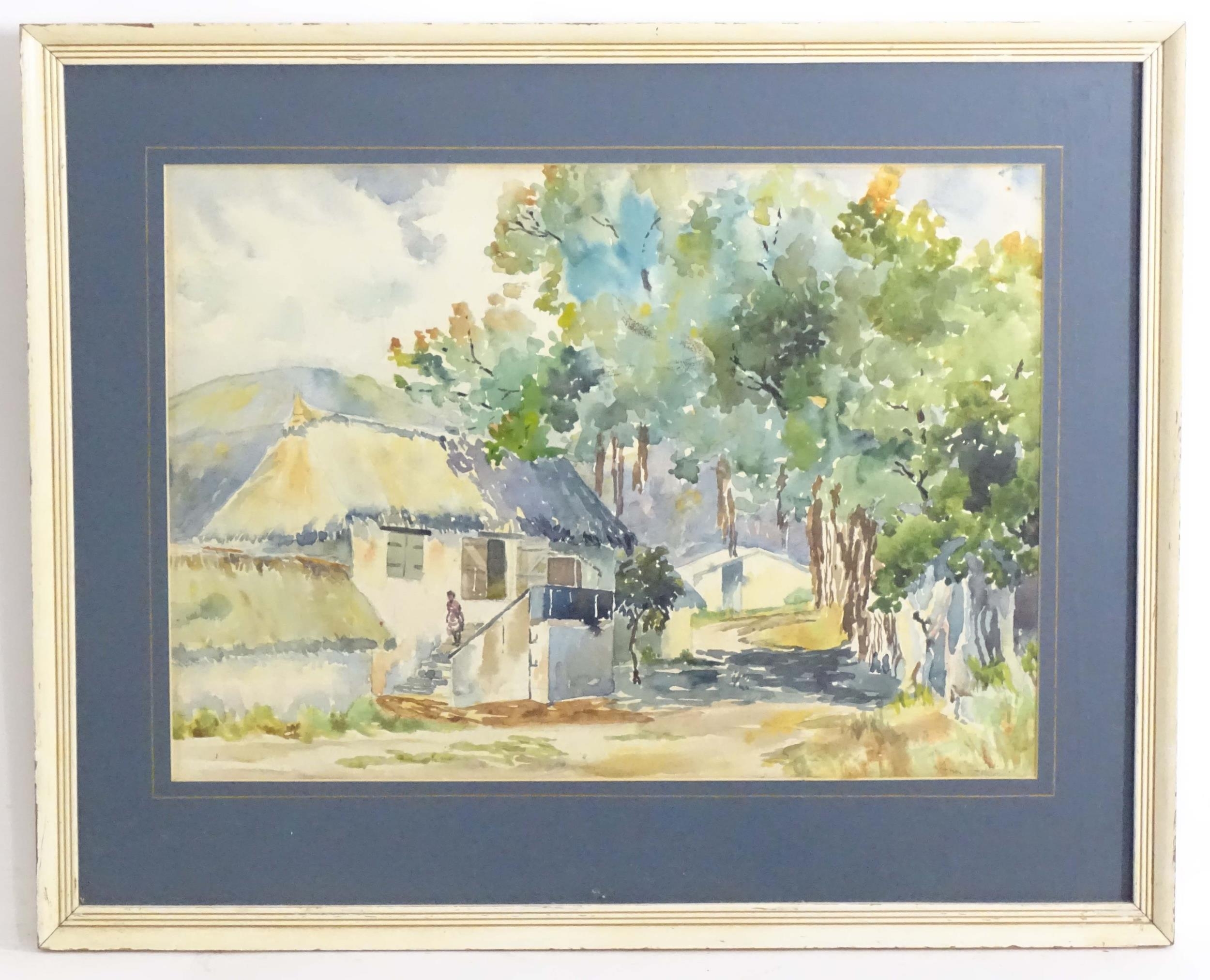 Ann Gibson, 20th century, Watercolour, The Banyan Tree, near Port Louis, Mauritius. Signed lower