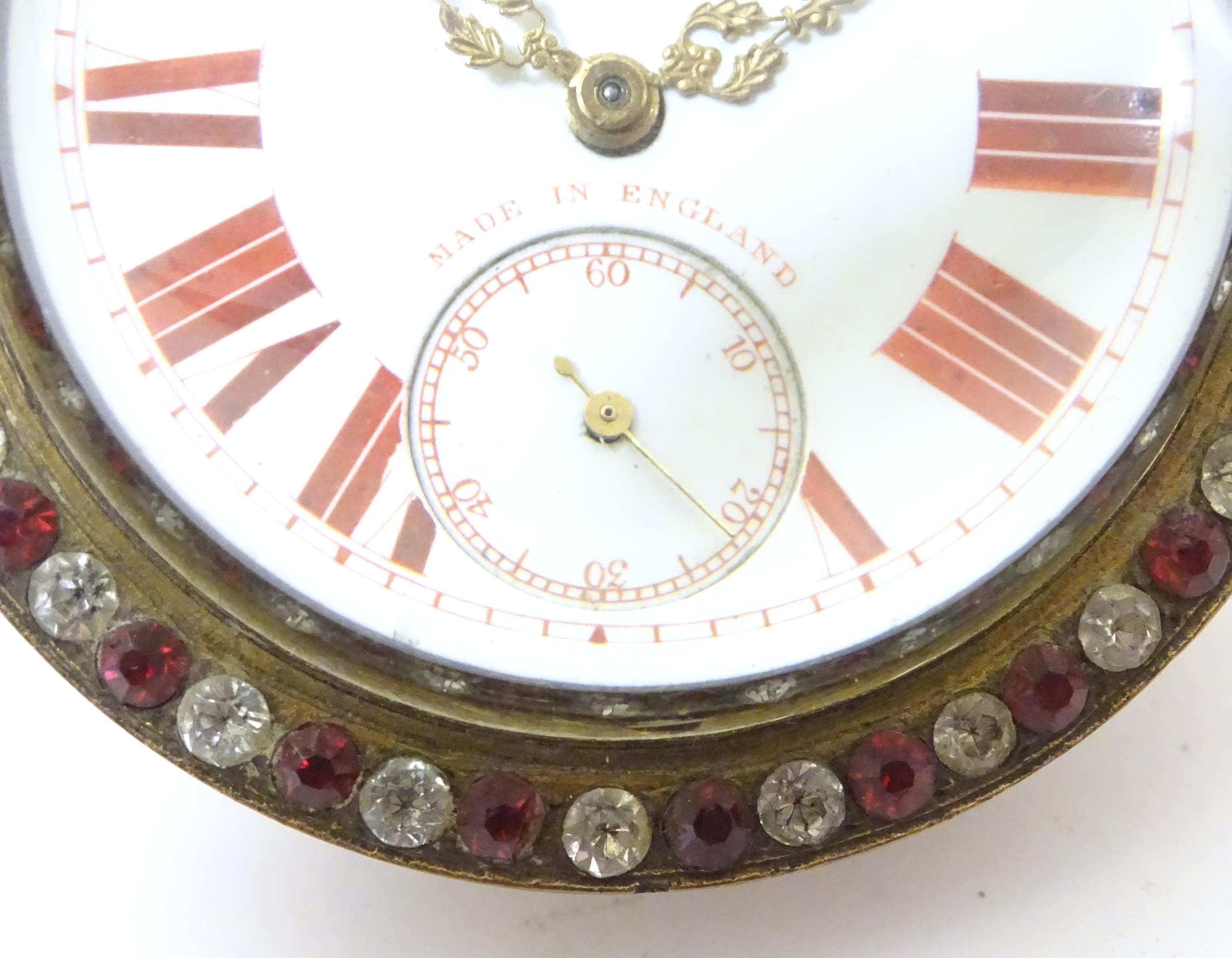 A bulls eye pocket / desk watch, the dial signed J. N Masters Ltd. Rye Sussex the surround decorated - Image 10 of 11
