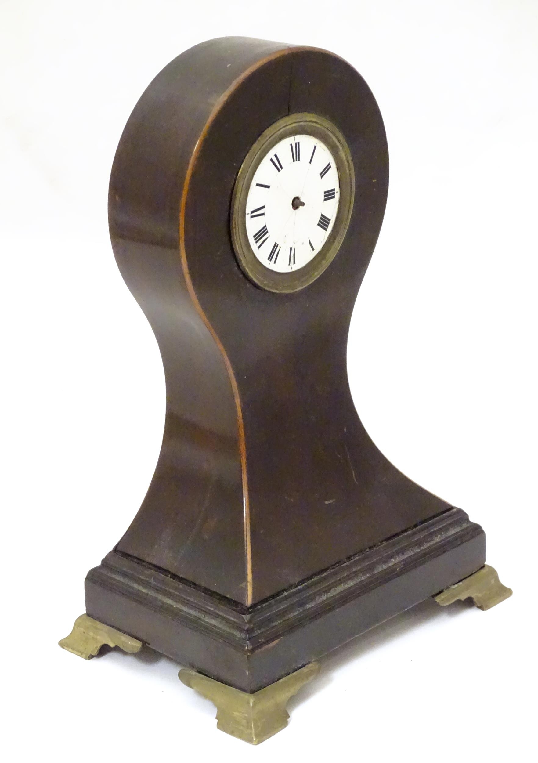 A Victorian pocket watch stand formed as a balloon shaped mantel clock. The whole standing 8 1/2" - Image 5 of 9