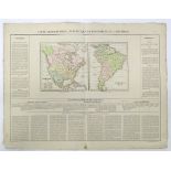 Map: A 19thC hand coloured engraved map of America titled Carte Geographique, Statistique et