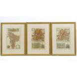 Maps: Three 18thC hand coloured engraved plans of London Wards, to include Cripplegate Ward, and two