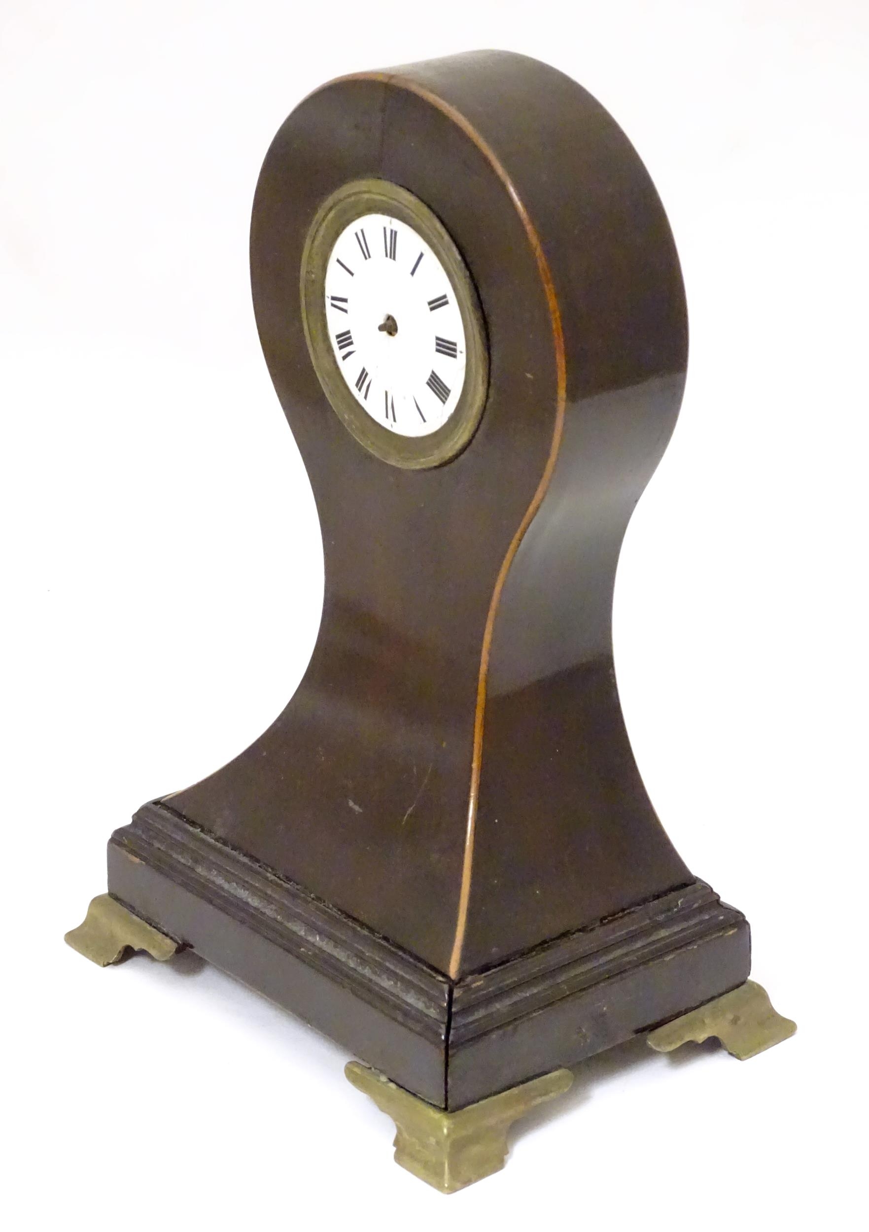 A Victorian pocket watch stand formed as a balloon shaped mantel clock. The whole standing 8 1/2" - Image 6 of 9