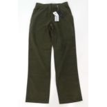 Sporting / Country pursuits: A pair of Laksen moleskin hunting trousers in olive green, new with