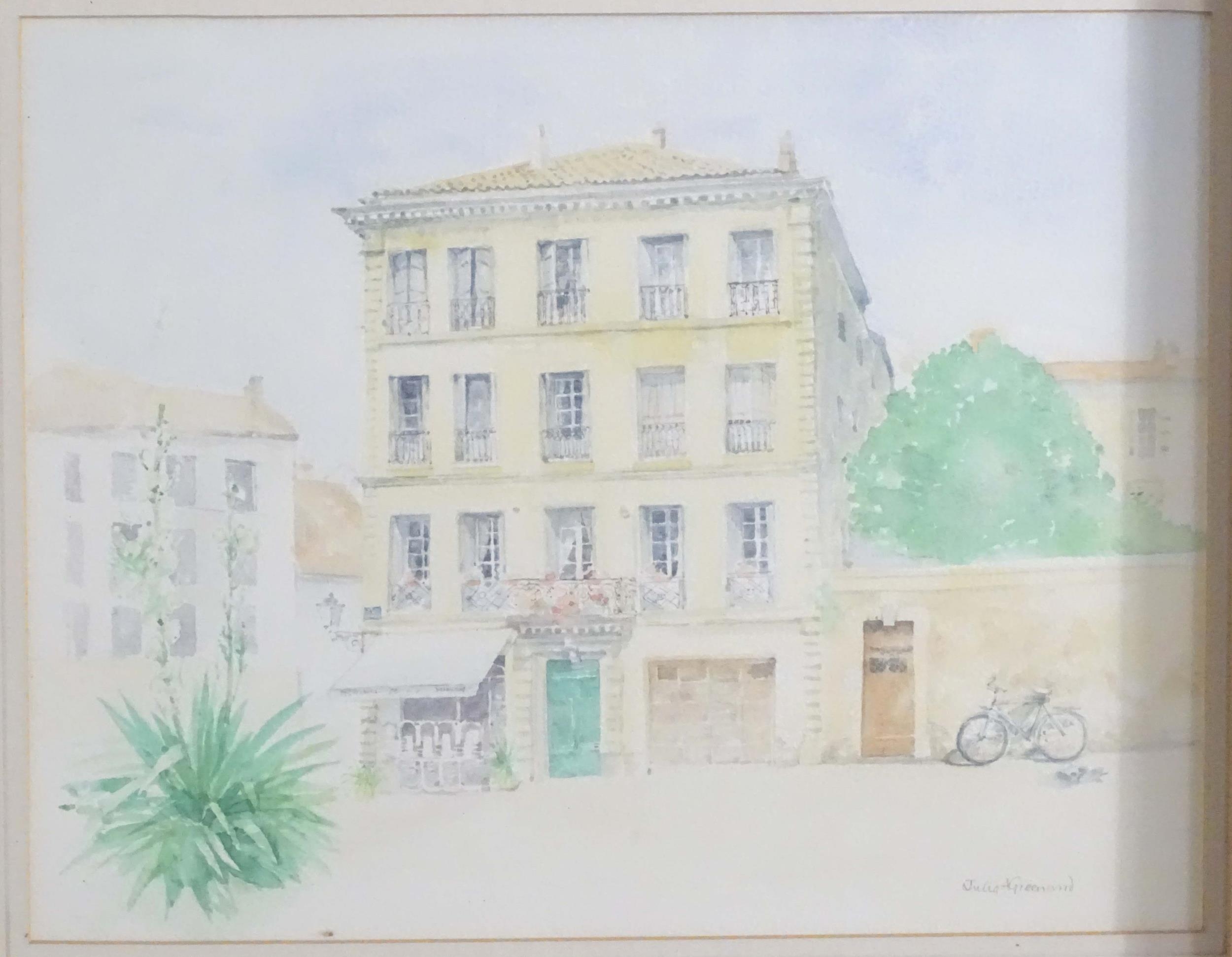 Julia A. Greenwood, 20th century, English School, Watercolours, A street scene in Beziers, South - Image 5 of 7