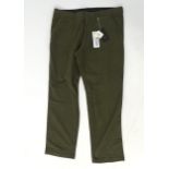 Sporting / Country pursuits: A pair of Laksen moleskin trousers in olive green, new with tags, waist