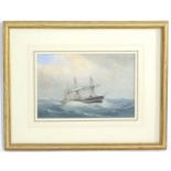 Richmond Markes, 19th century, Marine School, Watercolour, Shipping at Sea, A clipper ship in