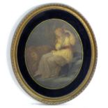 After Angelica Kauffman (1741-1807), 19th century, Colour engraving, Una and the lion. Within a