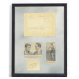 Athletics : a md-20thC framed mount of the autographs of Swedish middle-distance runners Arne
