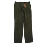 Sporting / Country pursuits: A pair of Laksen Sutherland corduroy trousers in moss green, UK 38, new