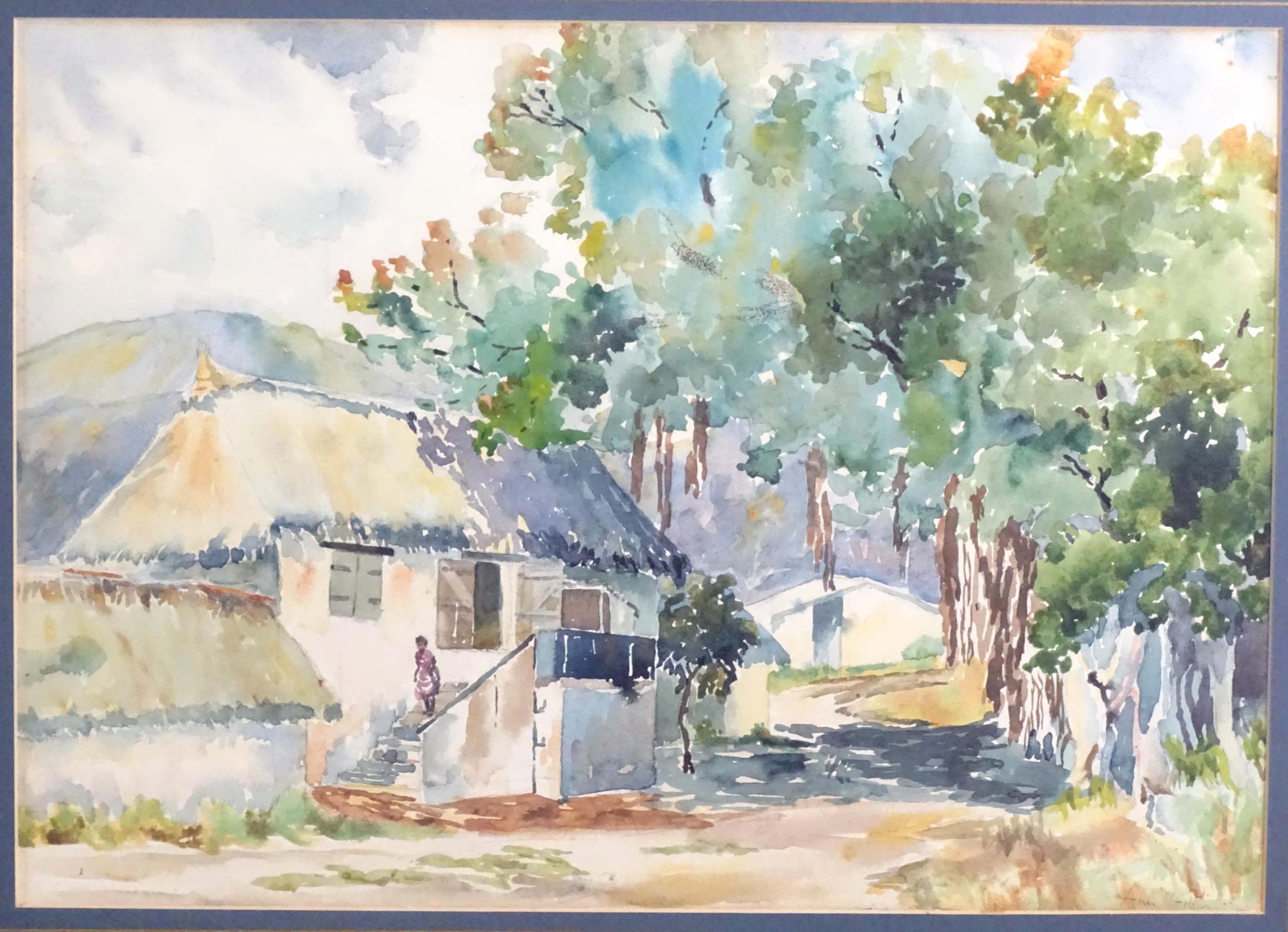 Ann Gibson, 20th century, Watercolour, The Banyan Tree, near Port Louis, Mauritius. Signed lower - Image 3 of 4