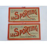 Two 20thC French card advertising boards for Le Sporting Aperitif. Each approx. 14 1/4" x 7 1/8" (2)