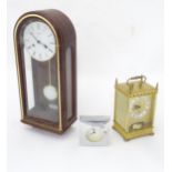 Three assorted 20thC / 21stC mantel clocks. Largest 20 1/2" high (3) Please Note - we do not make