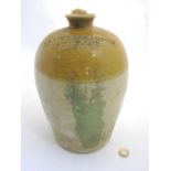 A stoneware two tone flagon made by Port Dundas Pottery Co. Glasgow for J & J Mc. Connell Limited
