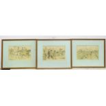 Three humorous hunting prints. Approx. 5 1/2" x 8 1/2" (3) Please Note - we do not make reference to