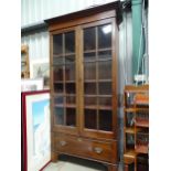 A mahogany glazed display cabinet. Approx. 77" high x 37" wide x 15 1/2" deep Please Note - we do
