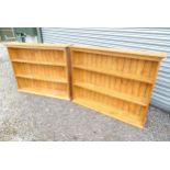 Two 20thC three tier pine bookcases. Each approx. 52" wide (2) Please Note - we do not make