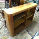 A 20thC oak Art Deco style book case. Approx. 7" wide x 11 1/2" deep x 37" high Please Note - we