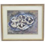 Olive van Klaveren, 20th century, Watercolour, A still life study with mushrooms. Signed lower
