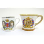 Coronation / souvenir Royal memorabilia mugs by Shelley to include the commemoration of the