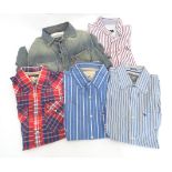 A quantity of men's designer shirts in size medium, by Superdry, Hollister, Abercrombie & Fitch,