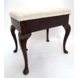 20thC piano stool on cabriole legs 21 1/4" high x 22" wide x 17" deep Please Note - we do not make