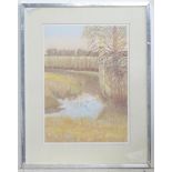 A signed limited edition print by Michael Carlo, titled The River 3, no. 18 / 50. Signed, titled,