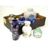 A quantity of assorted Oriental ceramics to include ginger jars with floral and foliate