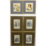 French, Fashion prints, 'Le Follett & Journal des Demoiselles', Together with 2 coloured lithographs
