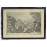 Matthaus Merian, after Antoine Mirou (1586-1661), 18th century, Engraving, A street scene with a