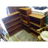 Three 20thC petite bookcases and a low unit. Largest approx. 45" high x 36" wide x 10" deep (4)