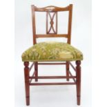 A Mahogany inlaid child's chair Approx 27 1/2" high Please Note - we do not make reference to the