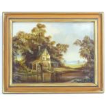 John Hooley, 20th century, Oil on canvas, A landscape scene with a watermill. Signed lower right.