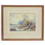 S. M. Payne, 19th century, Watercolour, A river landscape with ducks in flight over reeds. Signed