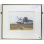 A signed limited edition print depicting High Ham Mill, by Paul Bisson. Signed and numbered 176/