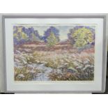 A signed limited edition print titled Water Meadows by Caroline Sykes. Signed, titled and numbered