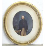 An oval photographic portrait with hand coloured highlights, ascribed verso William Blewitt of