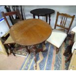 A quantity of assorted items of furniture to include an oak oval occasional table with tripod